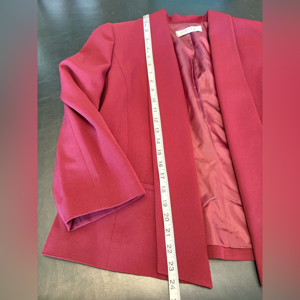 Kasper Deep Red Women's Blazer see description for size. Great condition. - Picture 11 of 12